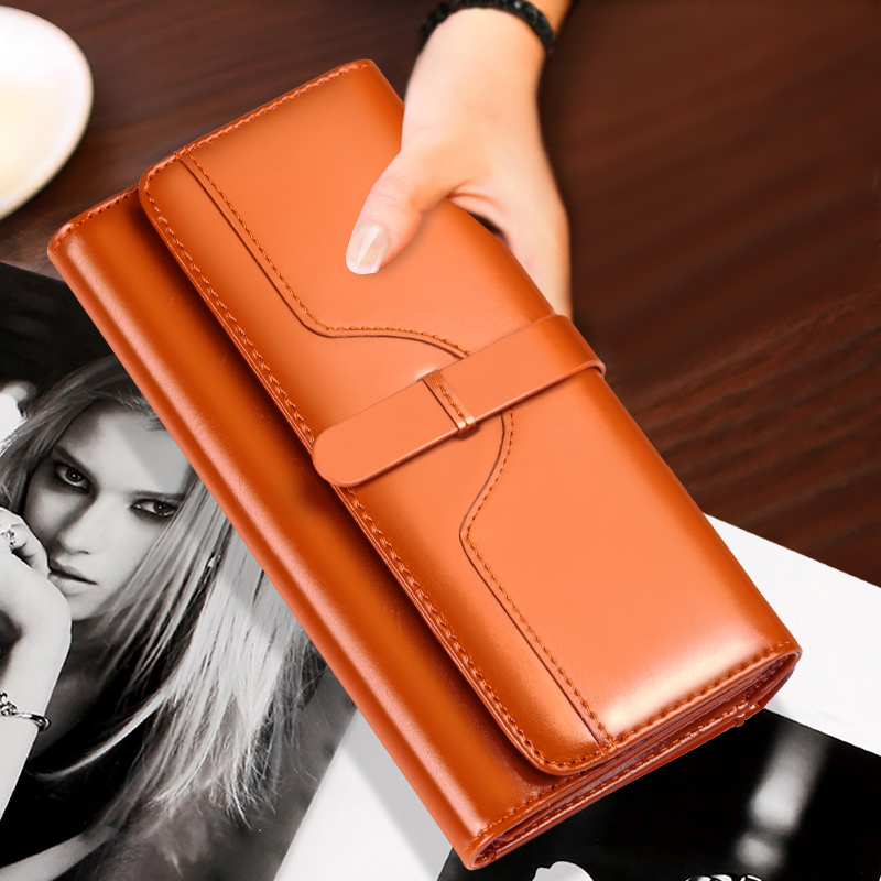 Genuine Leather 70% off Women's Long Wallet with Clasp, Genuine Cowhide, Multiple Card Slots, Large Capacity, Korean Style Women's Wallet Genuine Leather 70% off Women's Long Wallet with Clasp, Genuine Cowhide, Multiple Card Slots, Large Capacity, Korean Style Women's Wallet