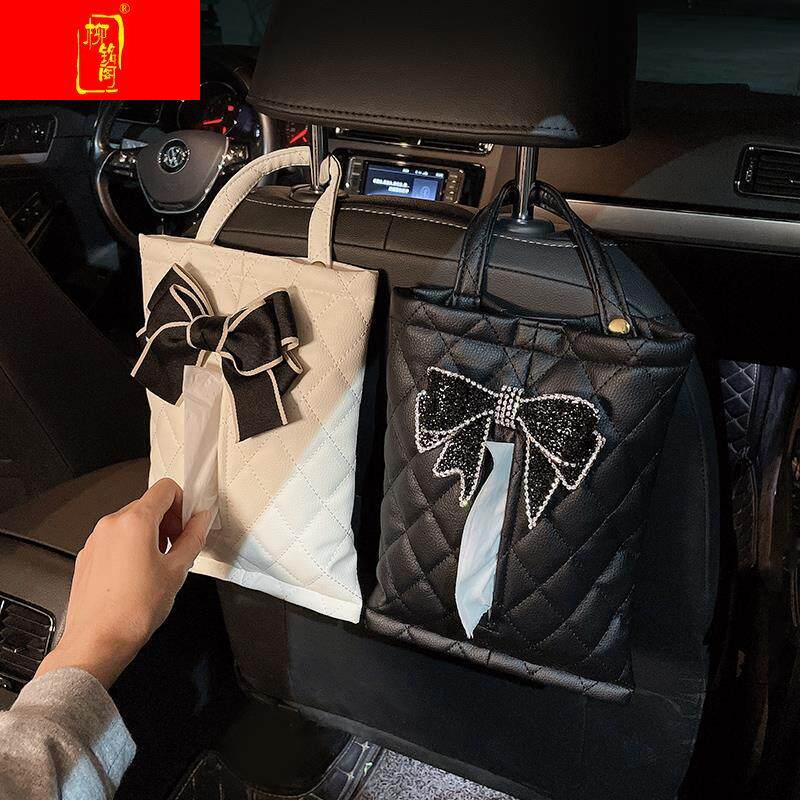 Car towel box creative style butterfly bow chair back-mounted drawing box cars decorated with paper towel