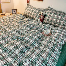 ins Nordic Feng Shui Cotton Bed bedding Four pieces of student Dormitory Quilt Cover Bed Linen Three Sets of Teenage Hearts 4