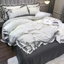 Public main Wind Girl Hearts Sheets 4 Four sets of sets of inset wind twill washed cotton quilted with bunk bed three sets of Nordic by single