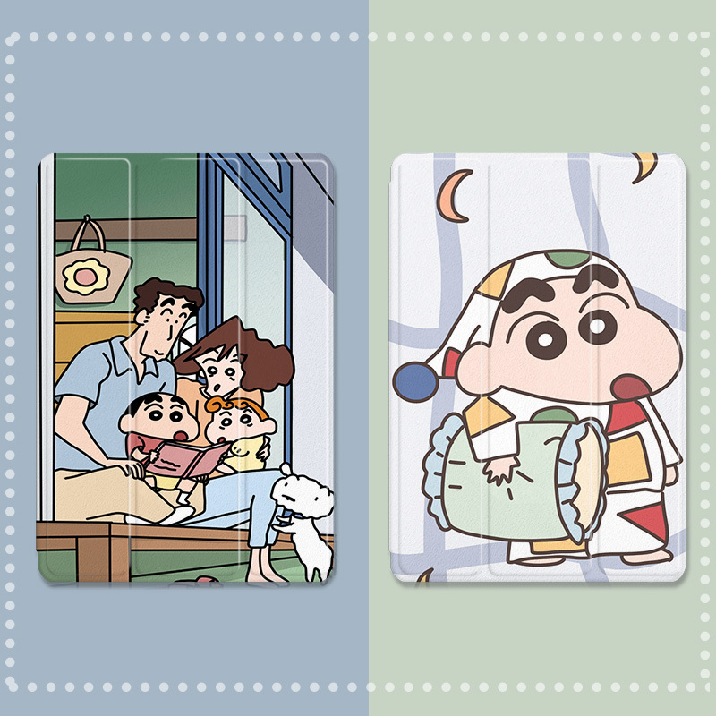 Crayon Shin-Chan Compatible iPad Protective Case 2021 Model 2020 Tablet Air4 Case Mini5 Compatible 3 Mini2 with Pen Slot Pro11 Inch 8 Apple 2018 70% off Model 19 Cartoon Cute New Style