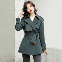 Ji Poetry Philosophy Windsuit Woman 2021 Spring Autumn New Small Child Casual Han Version Cashews Waist Large Coat short Temperament Jacket