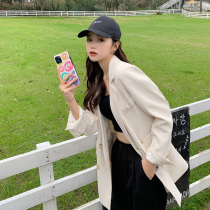 Documentary Philosophy Suit Jacket Woman 2021 new spring and autumn Korean version casual loose with little subdesign feeling small crowdsourced short