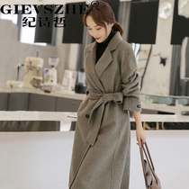 Chroniche High-end Bifacial Cashmere Dresses Woman 2020 New autumn and winter workout in the middle of the Korean version of the fur coat