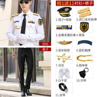 С длинными рукавами+черные брюки+импортированное золотое плечо Глава+Большой блок-11