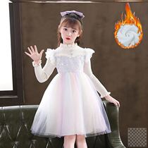 5-year-old girl winter dress 6-year-old female baby pay New Years call service Tang suit winter New Year Hanfu long sleeve princess dress