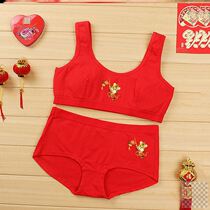 Year of the Tiger the year of the Tiger red underwear underwear Triangle set developmental small vest bra girl shorts