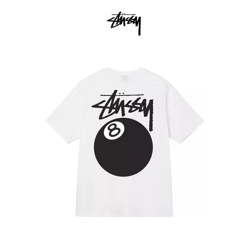STUSSY Stuci Classic 8 Number of ball series printed short sleeve T-shirt Chunxia