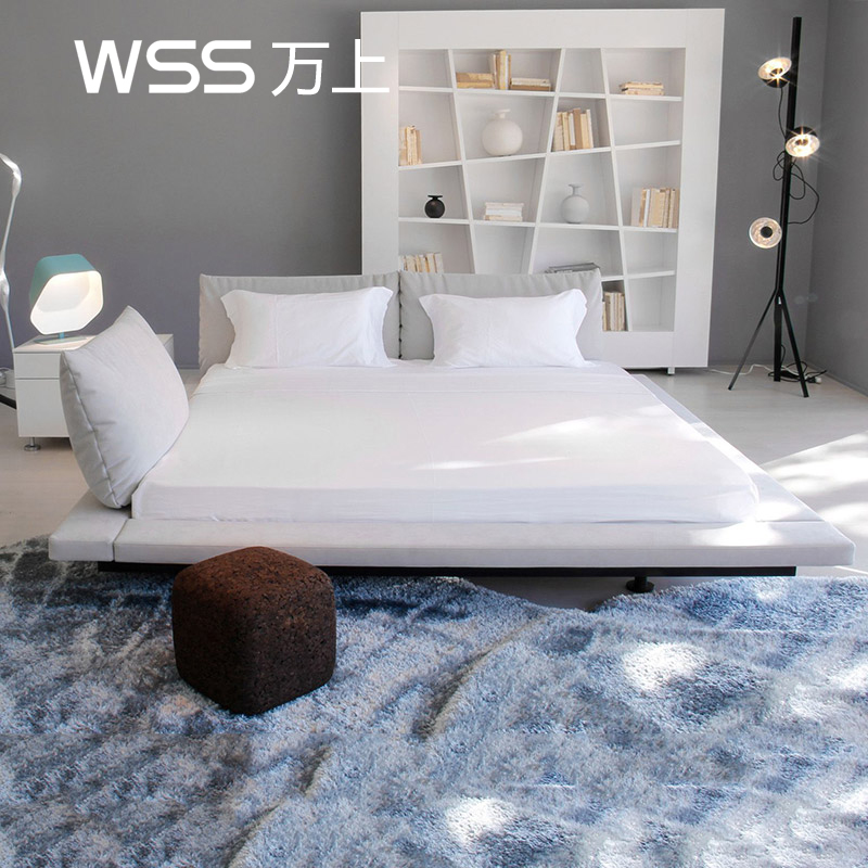 Minimal ins bed freehand space movable backrest bed with modern minimalist creative function designer