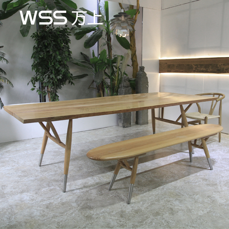 WSS solid wood stool original bench wide stool surface Chinese style furniture design solid wood stool designer stool