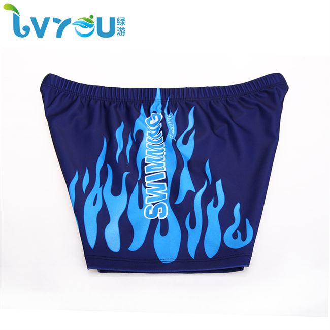 Quần bơi nam không thấm nước và thoải mái kích thước lớn của nam võ sĩ quyền anh cổ điển áo tắm in ngọn lửa thiết bị quần bơi - Nam bơi đầm