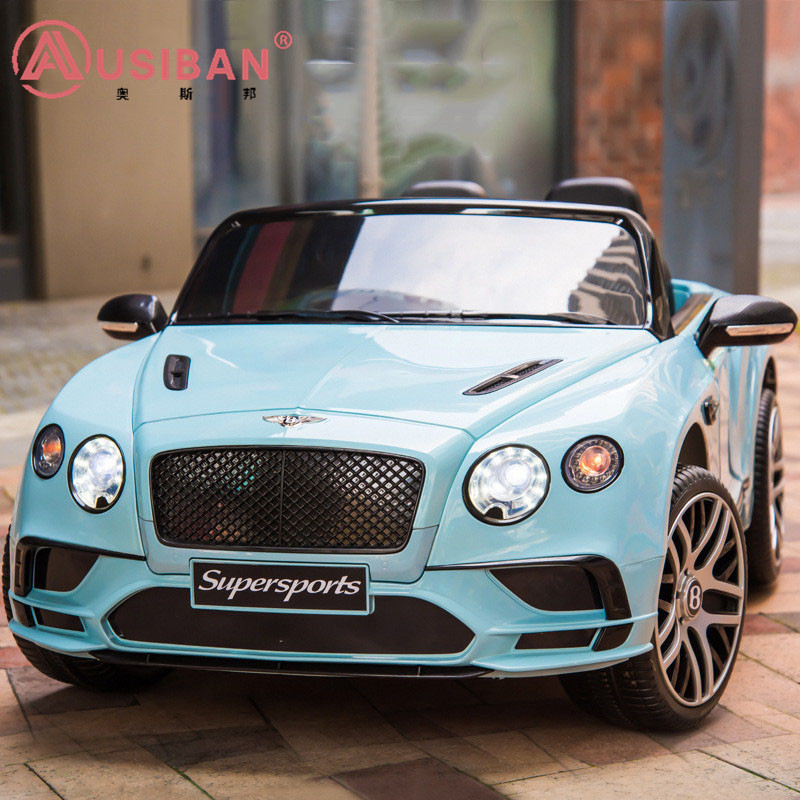 Ausiban Bentley Children's Electric Car Four-Wheel Remote Control Car Baby Swing Car Kids Can Ride on Sports Car