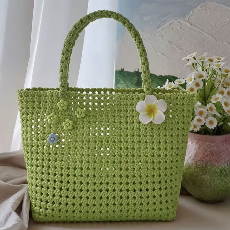 Snow Bud Green Tote Bag Weaving DIY Rattan Bag Flower Basket Handbag Mobile Phone Bag Rattan Material Plastic Rattan Snow Bud Green Tote Bag Weaving DIY Rattan Bag Flower Basket Handbag Mobile Phone Bag Rattan Material Plastic Rattan