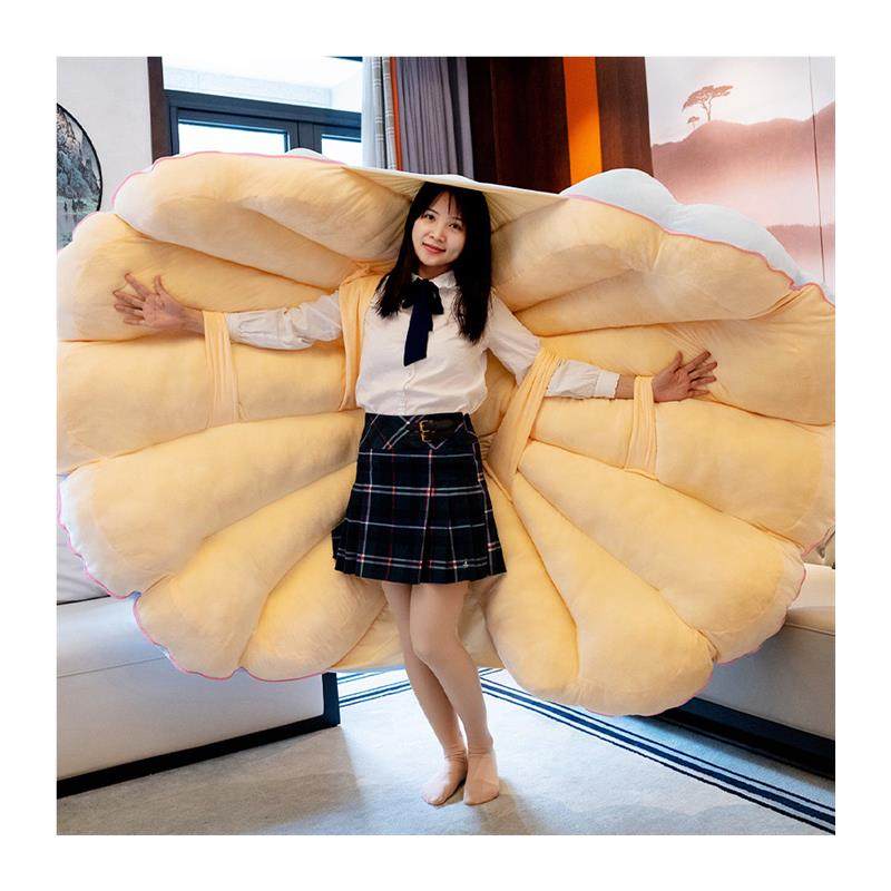 Giant Clam Shell Pillow for Lazy People to Sleep On, Extra-Large Shell Plush Toy Cushion Doll, Girls' Sleeping Bag Sofa