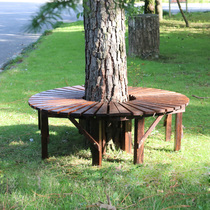 Outdoor Flower frame with anti-corrosive wooden courtyard floor outdoor tree bench balcony multi-meat ring frame