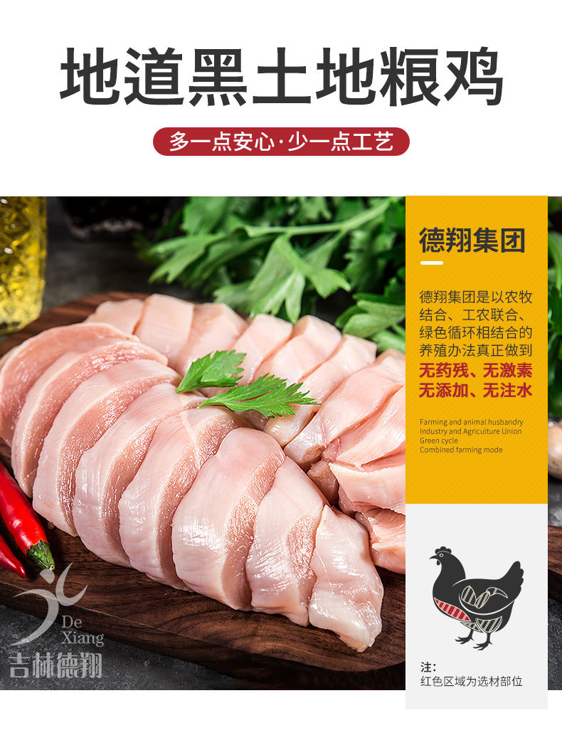 德翔冷冻新鲜包邮鸡胸肉2000g