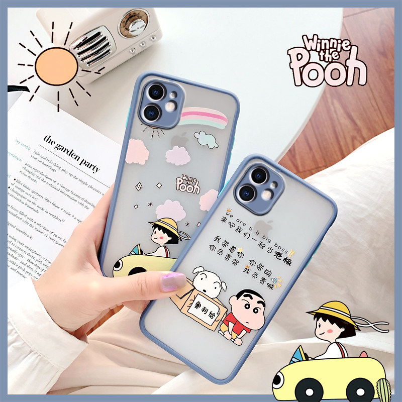 Apple 11 mobile phone protective case all-inclusive camera iPhonexr protective case anti-fall silicone soft case Apple 6 net red couple xr personality creative 11 cartoon cute tide brand frosted ip6 frosted through
