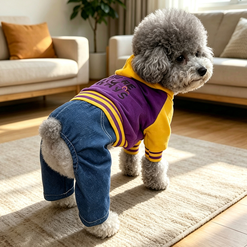 Dog Clothes Autumn Thin Style Teddy Bichon Schnauzer Small Dog Four-Legged Hooded Sweatshirt Pet Autumn Clothing