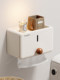 Finechi Bathroom Toilet Paper Holder Wall-Mounted No-Drill Waterproof Vintage Style Toilet Tissue Box Storage Shelf