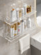 Bathroom Shelf, Bathroom Vanity, Cosmetics Sink, Toilet, Light Luxury, No-Drill Towel Rack, Silver