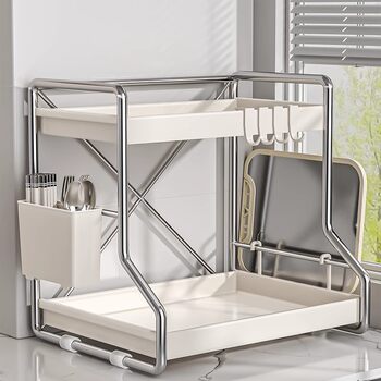 Finechi Kitchen Storage Rack Countertop Spice Rack Condiment Multi-Functional Household Storage Rack Multi-Layer Rack