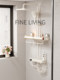 Finechi Suction Cup Shower Rack Bathroom Shower Room No-Drill Storage for Shower Gel and Shampoo