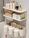 Finechi Bathroom Toilet Paper Holder Shelf Wall-Mounted Tissue Box Bathroom Punch-Free Toilet Paper Rack Toilet