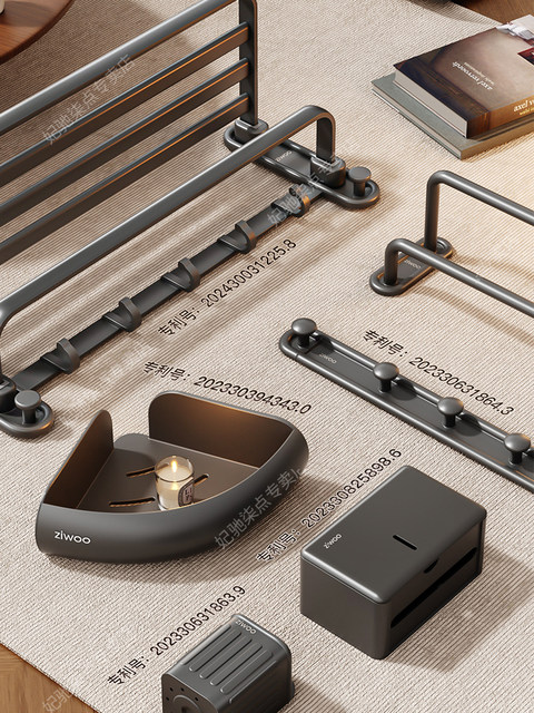 Finechi Mid-Century Style Towel Rack Bathroom Punch-Free Towel Rack Bath Toilet Bathroom Shelf Storage Rack