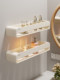 Finechi Cream Style Bathroom Shelf No-Drill Wall-Mounted Storage for Toilet, Washroom, and Sink