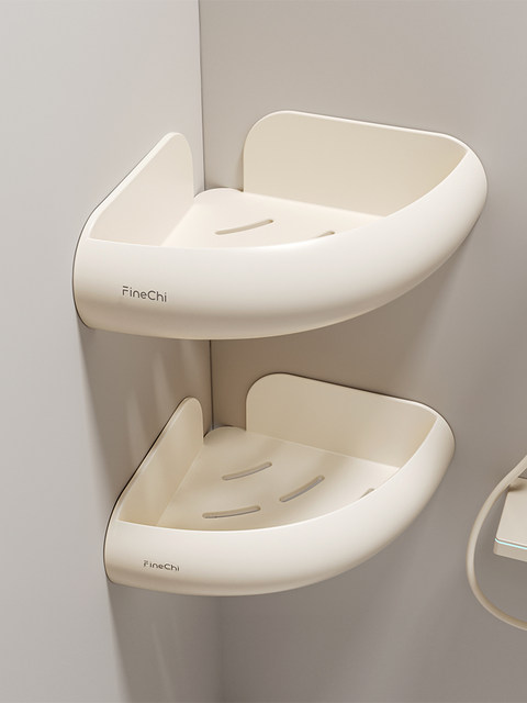 Finechi Cream Style Bathroom Shelf No-Drill Wall-Mounted Triangle Z1 Series for Toilet and Washbasin
