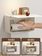 Finechi Bathroom Toilet Paper Holder Wall-Mounted No-Drill Waterproof Vintage Style Toilet Tissue Box Storage Shelf