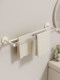 Bathroom Towel Rack, No-Drill Installation, Bathroom Storage Rack, Toilet Towel Bar, Acrylic Double Rod, Space Aluminum, Cream Style