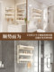 Bathroom Storage Rack Towel Rack Integrated Toilet Washroom No-Drill Wall-Mounted Multifunctional Towel Rack Cream White