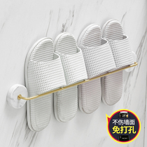 Nordic free hole slipper rack Door back wall hanging storage bathroom Marble creative simple Golden slipper drain rack