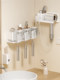 Toothbrush Holder, No-Drill Acrylic Hair Dryer Holder, Bathroom Mouthwash Cup, Wall-Mounted Electric Toothbrush Rack