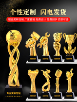 Resin gold-plated trophy custom annual meeting Elite team Honor staff award custom student love angel trophy