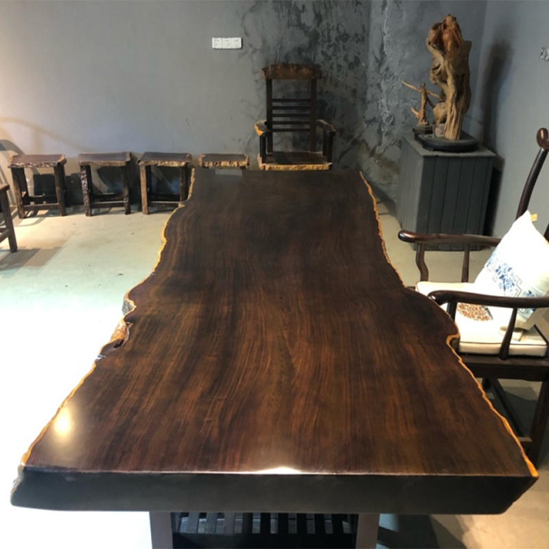 Ebony Solid Wood Slab Natural Edge 233-106-10