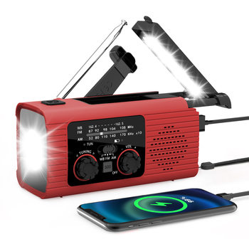 Emergency Radio Solar-Powered Hand-Cranked Charging Radio Portable Outdoor Stereo Radio for Adults