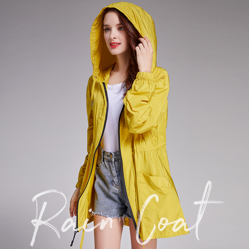 Japanese-Style Raincoat for Women, Short Top, Adult Fashion Rainwear, Waterproof, Thin, Breathable Rain Poncho for Outdoor Walking and Hiking