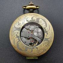 The old clockwork Atlantic painting quasi-retro mechanical table walking time clamshell ancient pure bronze nostalgometer