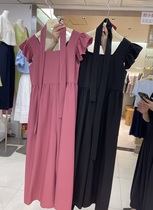 Fthree Korean version 2022 summer new all-match square neck sleeveless fungus edge vertical sense wide-leg jumpsuit womens tide