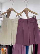 T Taiwan Korean version summer new 2022 high waist casual all-match thin wide-leg pants straight pants suit shorts womens tide