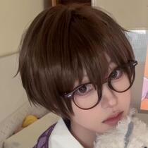 Fujioka Haruhiro cos fake hair brown short straight hair anime M-shaped bangs Ouran high school male public relations department style short hair