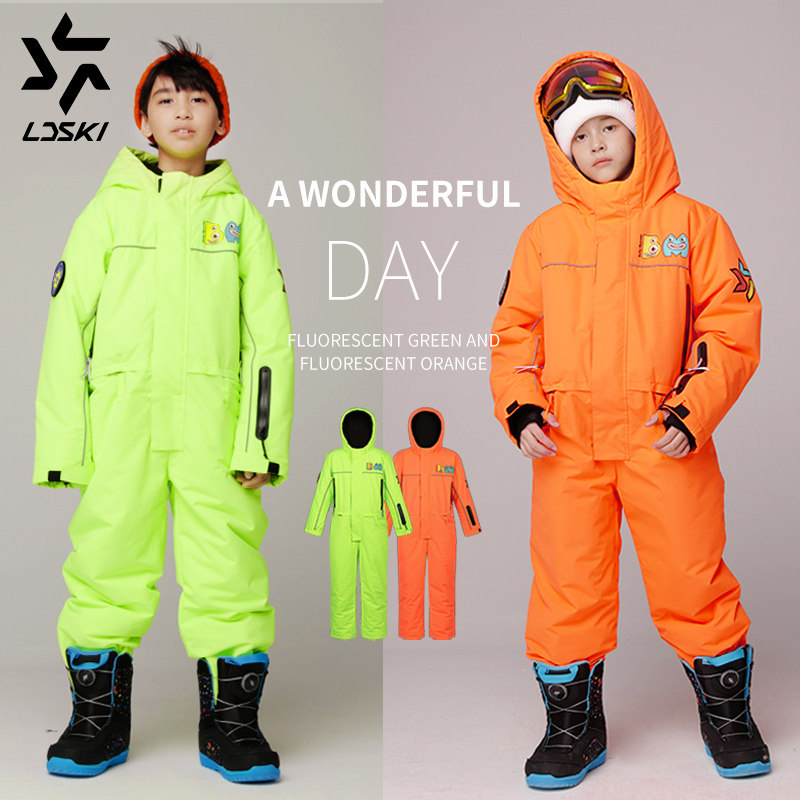 ldski Children ski Lions with single double board male and female ski dress kid windproof and waterproof and abrasion-proof warm clothes