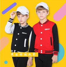 Бейсбол равномерное Настройка 儿童卫衣棒球服定制幼儿园小学生班服长袖diy印字图纯棉外套秋冬