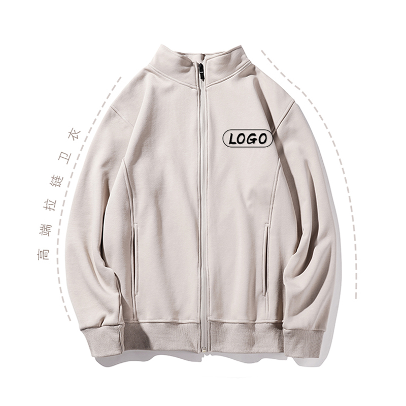 Zipper sweatshirt custom print logo hatless private custom company overalls jacket to figure custom printed picture clothes