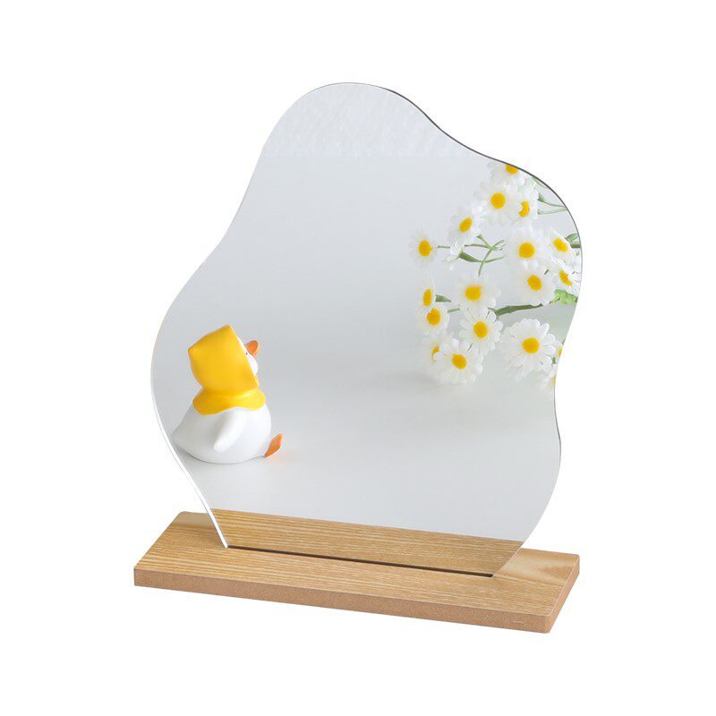 Mirror Simple in Wind Irregular Makeup Mirror Student Dormitory Desktop Bedroom Bedroom Bedside Tabletop Portable Combiner Mirror