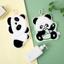 Giant panda zoo hand towel cute cartoon absorbent coral velvet towel kitchen rag thickened handkerchief