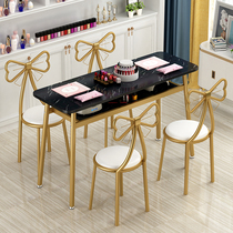 Nail table and chair set economy nail salon single double three small Net Red simple nail table nail table nail nail chair