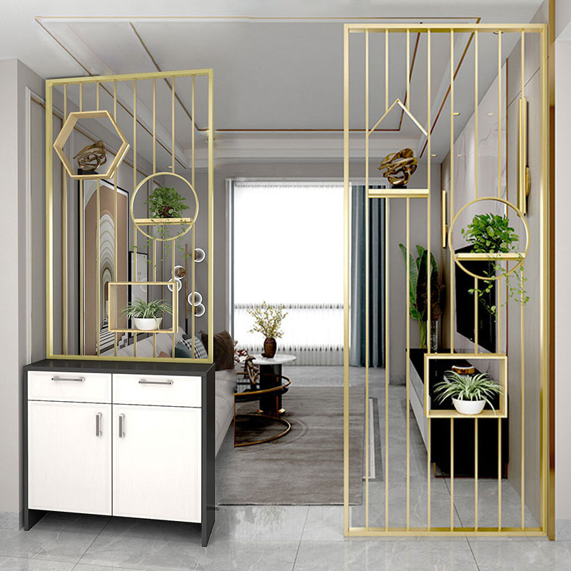 Nordic screen partition light luxury into the entrance wrought iron living room dining room hollow shelf washstand partition decoration